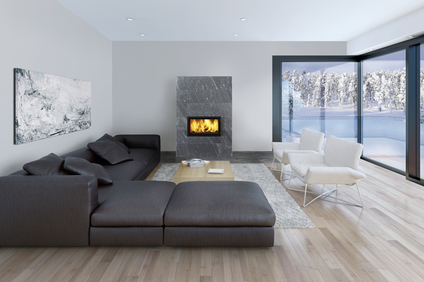Modern bright interiors 3D rendering illustration